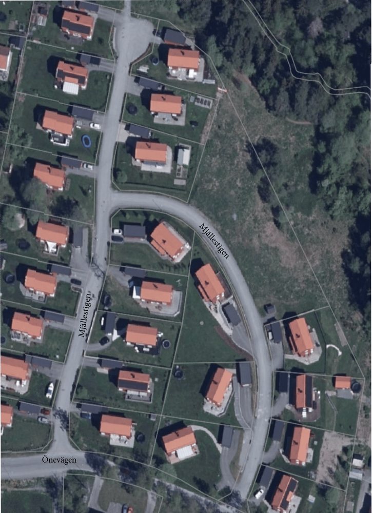 Ortofoto över Mjällestigen