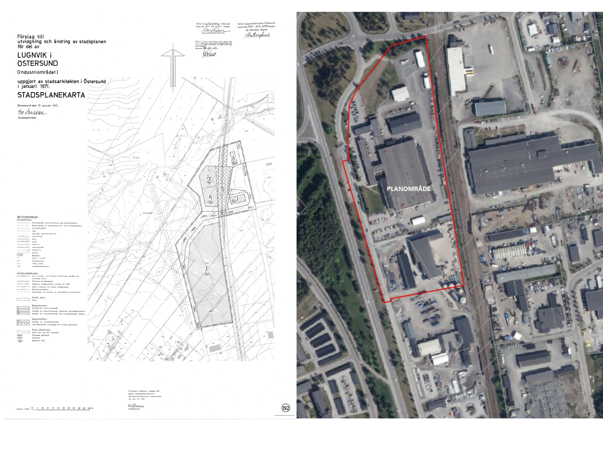 Bilden visar gällande detaljplan och planområdets utbredning.